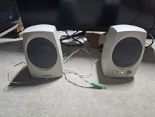 Vintage White Creative Cambridge Soundworks Desktop Speakers - TESTED
