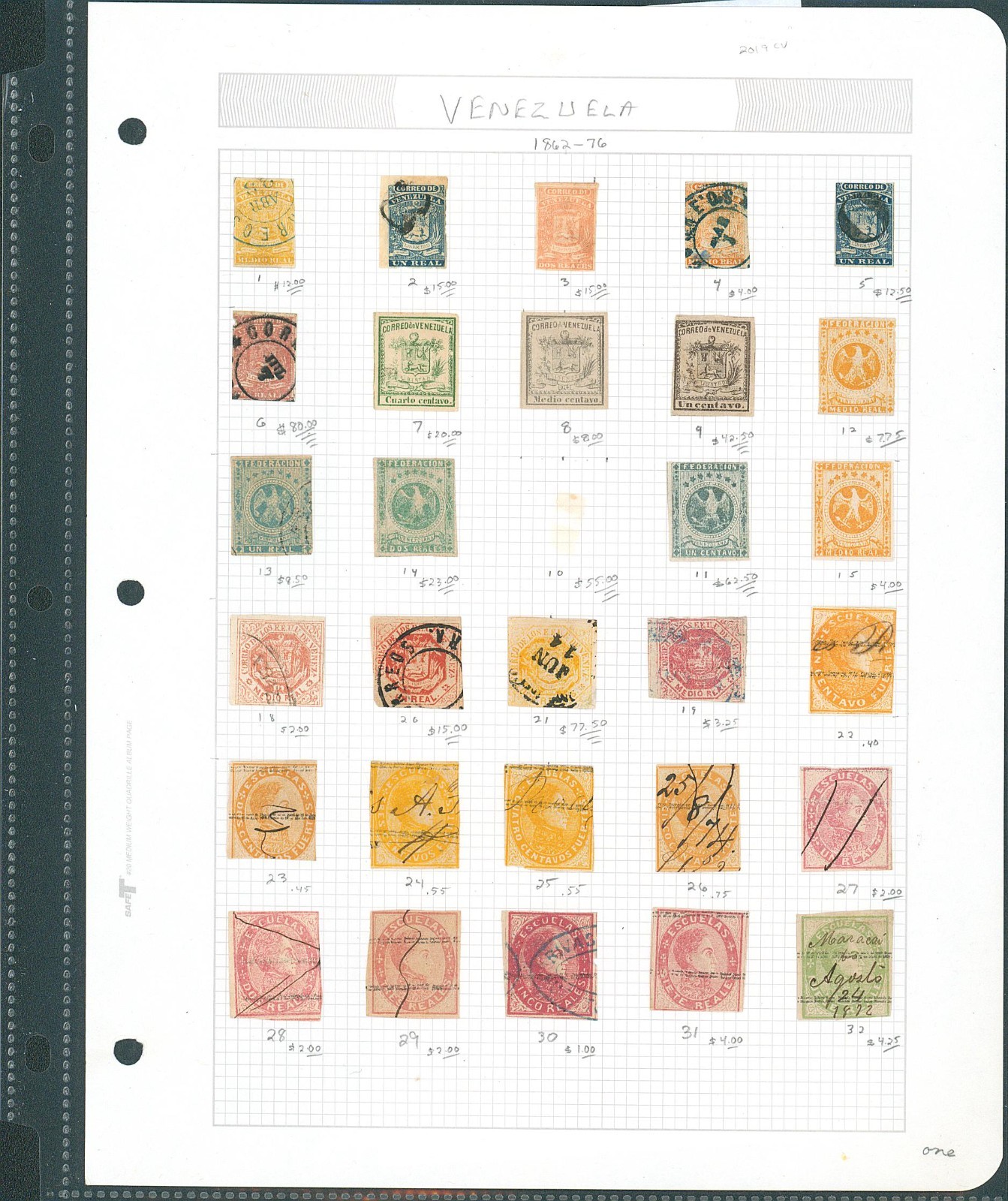 drbobstamps Venezuela collection 1862-1939  on pages