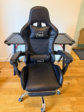 Neo Black Faux Leather High Back Ergonomic Gaming Chair Recline Wheels