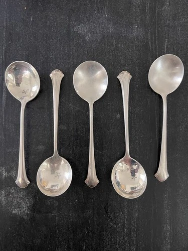 Qty 5 Towle Sterling Silver Chippendale Spoon - 185 Grams =  5.5 ozt