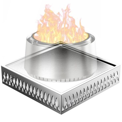 Stainless Steel Fire Pit Base for Surface Protection, X24 (25.6 Inch) Metal F...