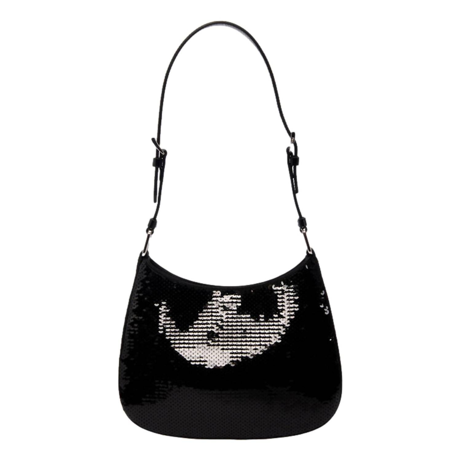 Prada Women's Cleo Sequin Milano Logo Mini Leather Shoulder Bag Size One Size image 3