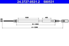 ATE Bremsseil Seilzug Feststellbremse 24.3727-0531.2 für SCUDO ULYSSE EXPERT 806