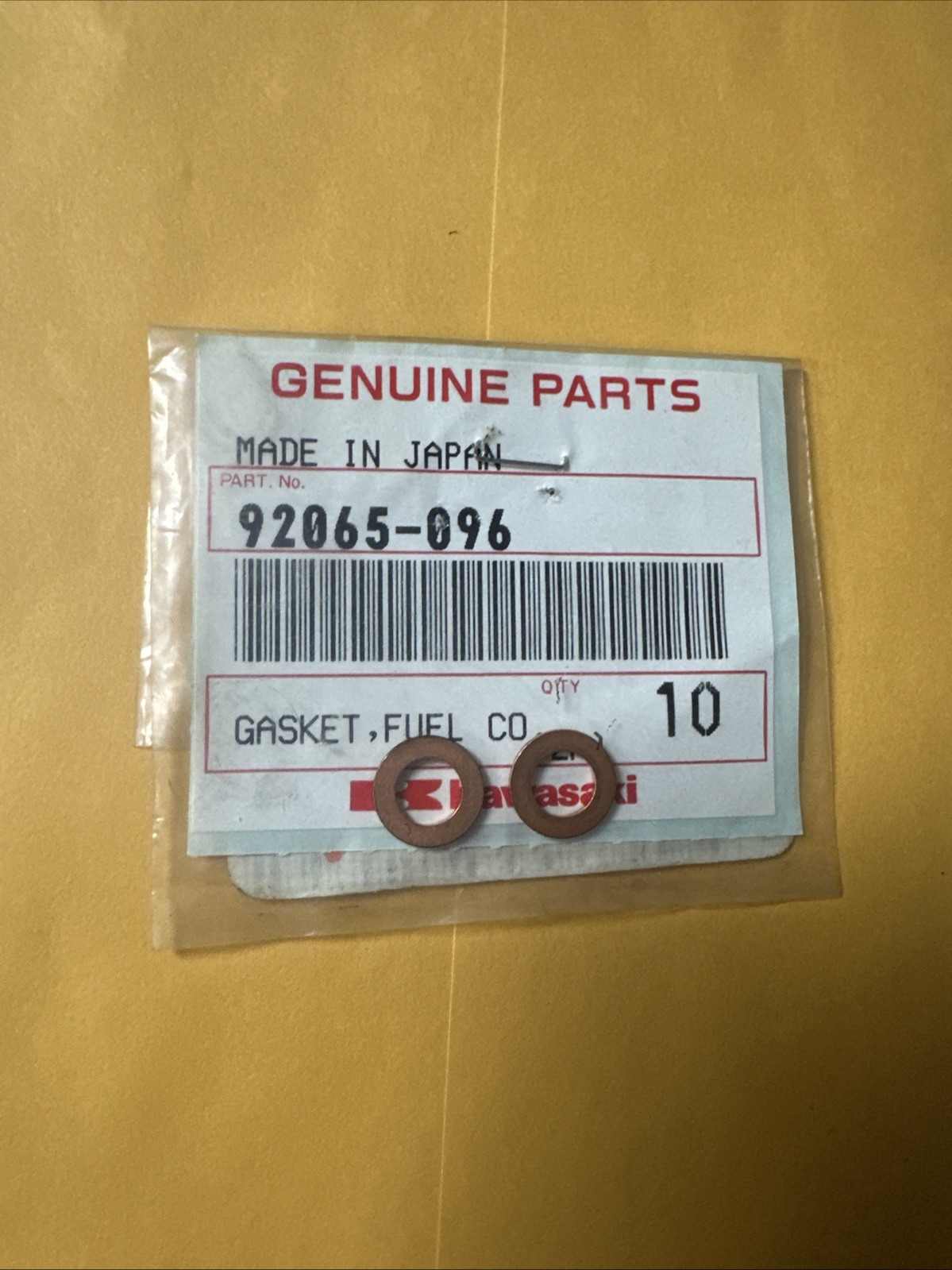 2-NEW OEM Kawasaki 92065-096 Fuel Cock Gasket EN ER EX KZ KAF KLX