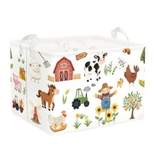 Clastyle Farm Animals Baby Laundry Hamper Leaf Kid Storage Basket Boy Girl Gi...