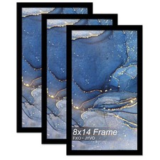 Fxojyvo 8x14 Picture Frame Set of 3 Black for Wall Posters Photos