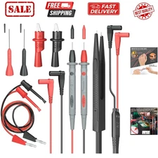 Electrical Multimeter  Leads Set with Alligator Clips  Hook  Probes Lead Prof...