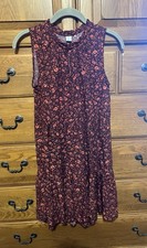Old Navy Women's Sleeveless Tiered Dress Casual High Neck Loop Closure Sz XS