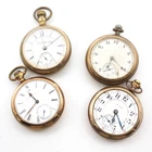 Antique Elgin Hampden 7J - 21J 18S Gold Filled Pocket Watch Lot of 4 PW-29