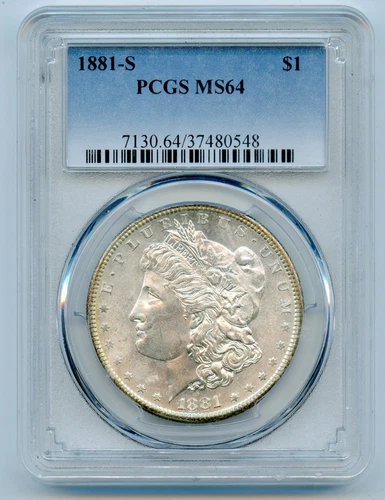 1881-S Morgan Silver Dollar $1 PCGS MS64