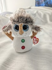 Ty Beanie Boos - BUTTONS the Holiday Snowman 6" NEW IMWMTs Stuffed Animal Toy