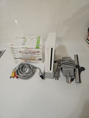 Nintendo Wii Console White Bundle RVL-001 - GameCube Compatible - 9 Games &...