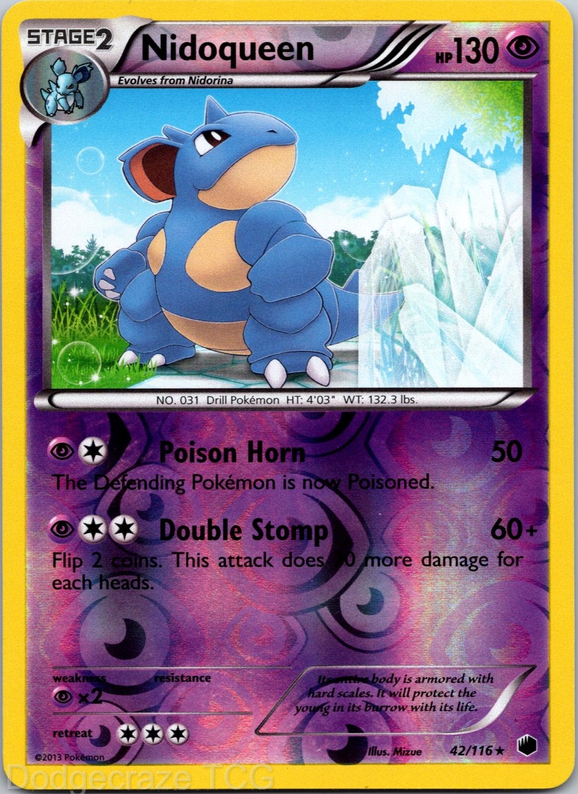 Nidoqueen 42/116 Rare Plasma Freeze Pokemon Reverse Holo NM