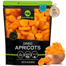 NUT CRAVINGS - Dried Turkish Apricots, No Sugar Added, Unsweetened 32oz, 2 LB...