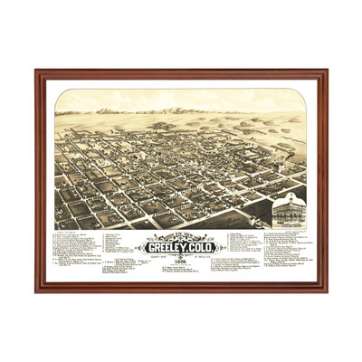 Old Map of Greeley, CO 1882 - Vintage Greeley Colorado Art