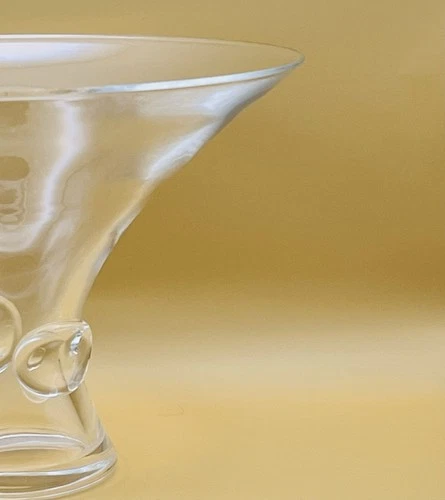 Steuben Mid-Century Signed Crystal  Flared Thumb Print Vase Signed Mint