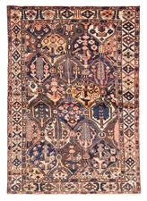 Vintage Brown Traditional 4'4" x 6'5" Hand-Knotted Oriental Wool Area Rug