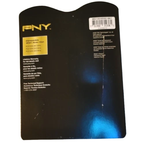 PNY 1GB DDR2 400 MHz DDR Optima Memory (MD1024SD2-667) New with Tags NWT - Image 2 of 4