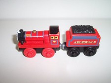 Thomas Wooden Train Mike & Arlesdale Tender CDJ05 Fisher Price Version CGI Face