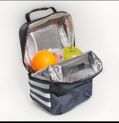 Adidas Santiago 3 Lunch Bag, Insulated, Clip Lock Handle, Twill Onix Grey/Black