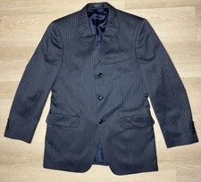 Vintage Jones New York Wool Silk Pinstripe Suit Jacket Made in USA 40R