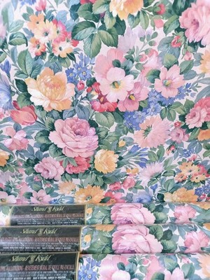 X3 80er Vintage SHAND KYDD Tapete Blume Chintz Retro Cottagecore 90s Floral