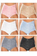 Lot 6 HI Waist Tummy Control Panties Brief Front Side Pockets S M L XL 2XL 69006