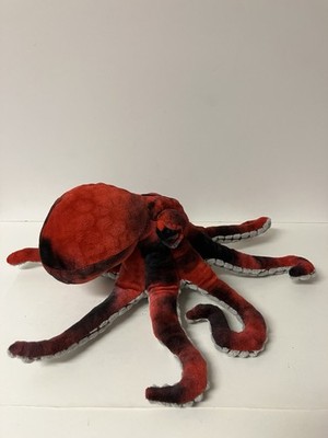 Fiesta Red Octopus Plush 14   Stuffed Animal Tentacles Textured Realistic EUC