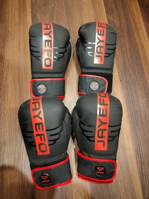 Jayefo Boxing Gloves 12oz Black And Red  (TWO PAIRS) Very Lightly Used