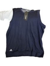 Vintage Adidas Silver Tag Felpa Senza Maniche Gilet Uomo Grande Golf NUOVO