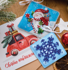 Kit de broderie de perles bonhomme de neige - ensemble de fabrication...