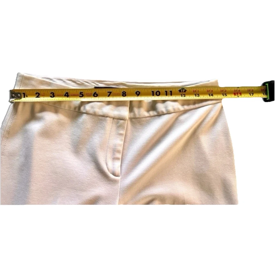 Pantalones acampanados Tahari talla 4 blanco roto ropa de trabajo a medida carrera minimalista chic Foto 3 de 4