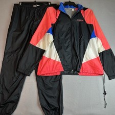 Vintage 80s Nike Windbreaker Tracksuit Set Jacket Pants Color block XL Grey Tag