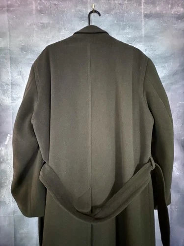 Vintage ZYLOS Cashmere Overcoat Green Men's 44L Yugoslavia W/ Bonus Italy Scarf image 5