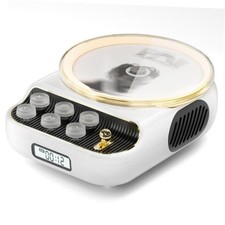 4 in 1 Retro Portable CD Player with Bluetooth Speakers,FM Creamy White
