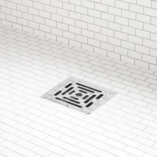 Signature Hardware 948035 Adelphi 4-1/2 Pattern Grate Linear Shower Drain Chrome