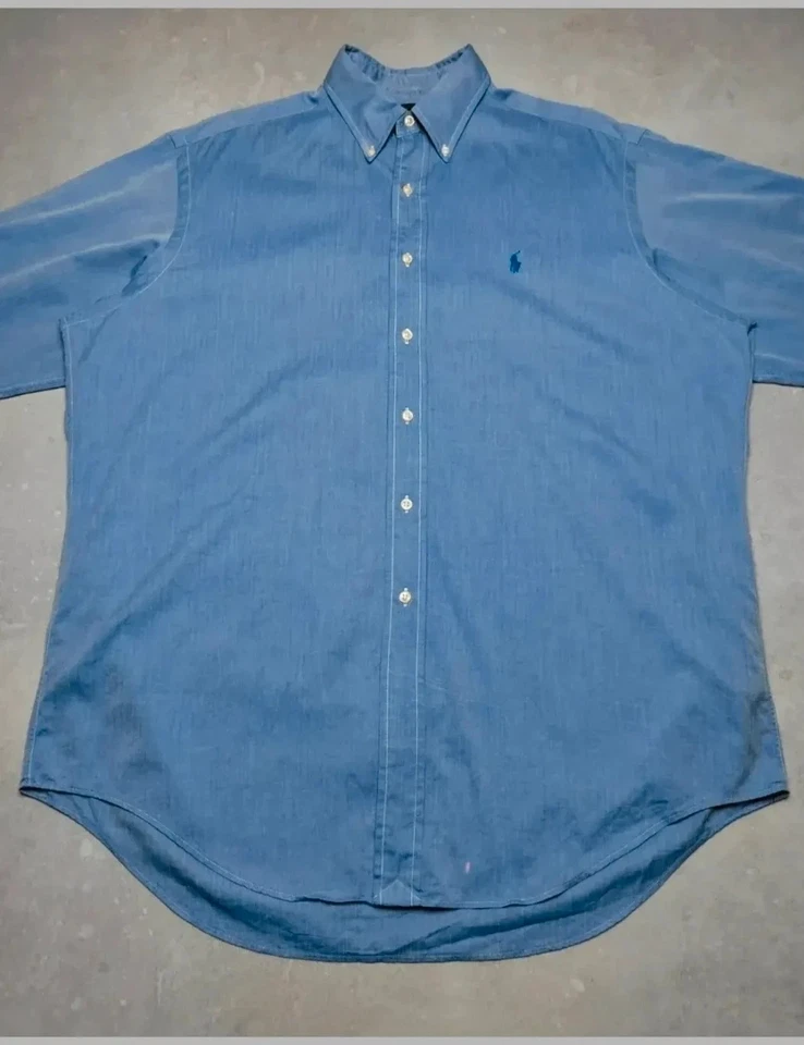 Chemise Ralph Lauren manches longues - Homme Taille XL Yarmouth - Bleu - Photo 3/4