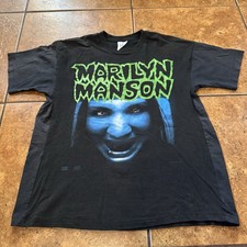 Marilyn Manson T Shirt 1994 This Is Your World Single Stitch XL BLUE FACE Fixed