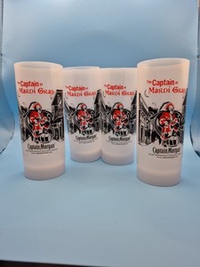 4 Collectible "Captain Morgan" themed plastic cup The Captain Of Mardi Gras 6.5"
