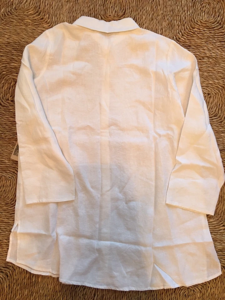 Camisa túnica Habitat-lino blanco.Talla XL Foto 3 de 3