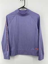 Under Armour Girls Pullover Sweatshirt Youth Size XL Purple Orange Logo FastShip