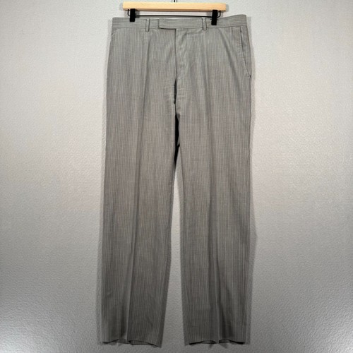 Vintage Hugo Boss Pasolini Movie Wool Suit Jacket Pants Mens 42R Gray Stripes - Picture 4 of 24