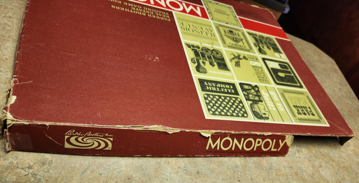 Vintage 1964 Monopoly Board Game Red Box Parker Brother Rare