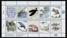 MARSHALL ISLANDS, SCOTT #1133, MNH SHEET - FISH, DOLPHIN, WHALE MARINE LIFE 2016