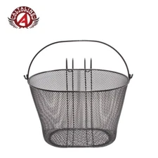 ALTALINE Bicycle 15" Wide Oval Steel Bicycle Front Metal Mesh Basket All Black