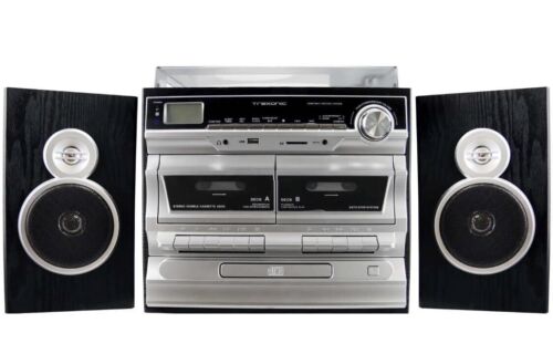 Trexonic 3-Speed Vinyl Turntable Home Stereo System -CD/Cassette Player,FM Radio - Photo 1/2