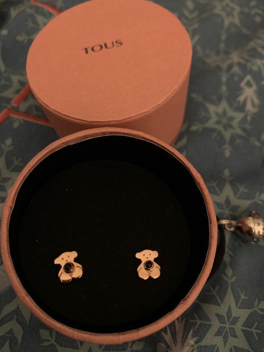 Sweet Dolls Vermeil Rose Silver Real Sisy Earrings With Onyx