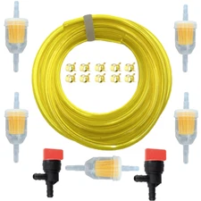 7 Feet 1/4 inch ID Fuel Line Hose Kit with 10Clamps for Briggs Kawasaki Kohler