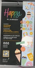 NEW! Happy Planner BOARDWALK ICE CREAM Planner Stickers 888 Pcs FAST FREE ship!