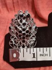 Large Chunky Silver Tone Black Spot Polka Dot Swirl Twist Ring Jewelry Statement — photo 6